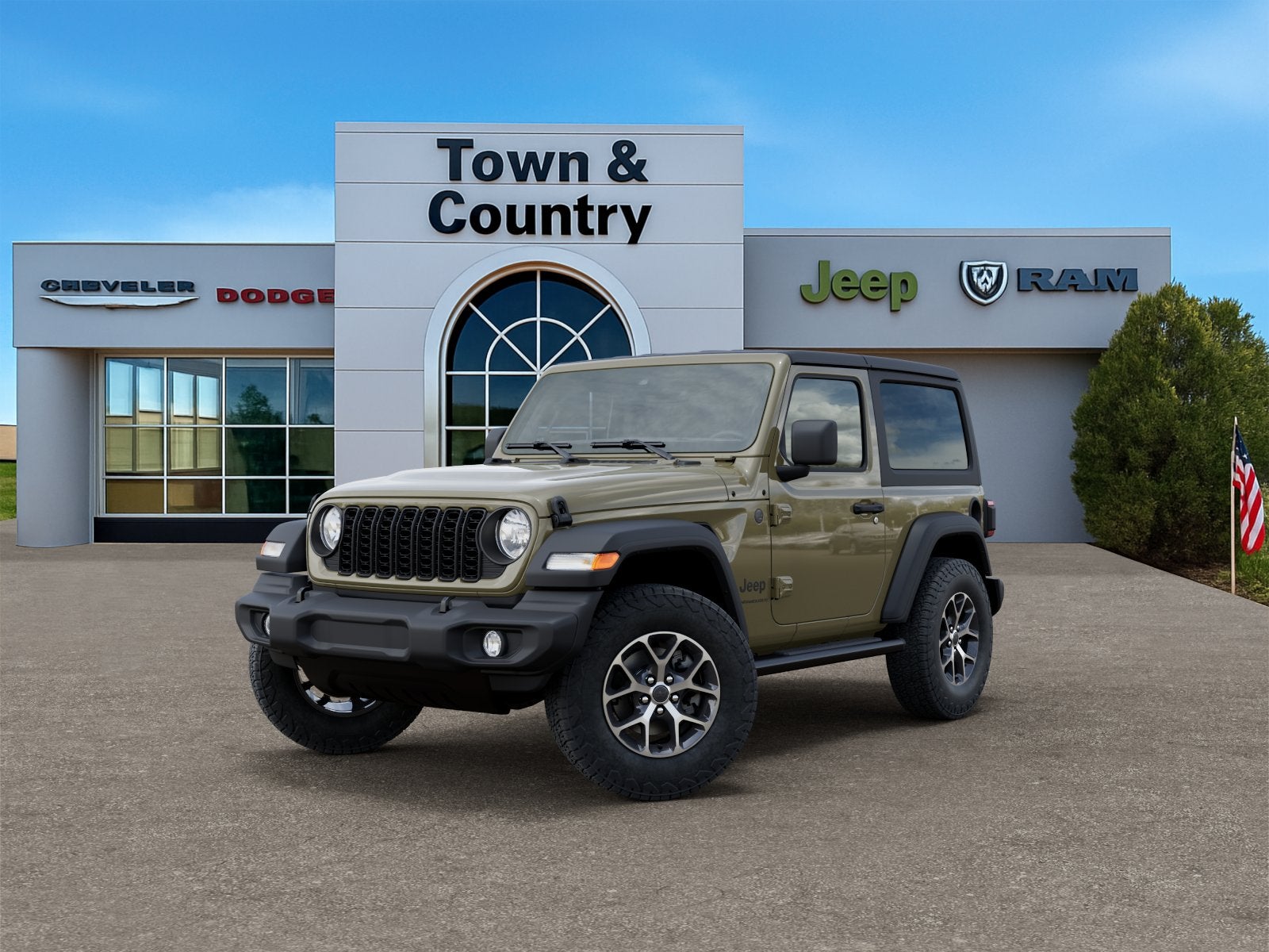 2026 Jeep Wrangler WRANGLER 2-DOOR SPORT S in 41 Exterior Paint — front three-quarter view