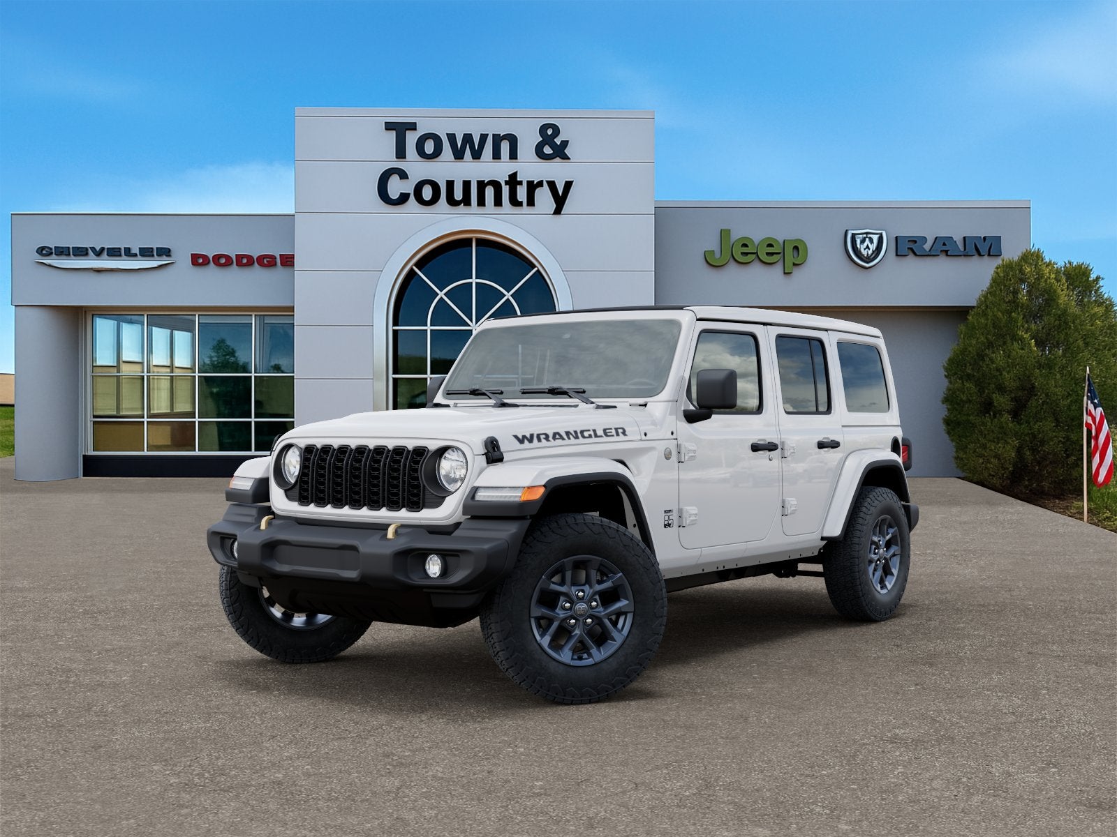 2026 Jeep Wrangler WRANGLER 4-DOOR 85TH ANNIVERSARY EDITION in Bright White Clear-Coat Exterior Paint — front three-quarter view