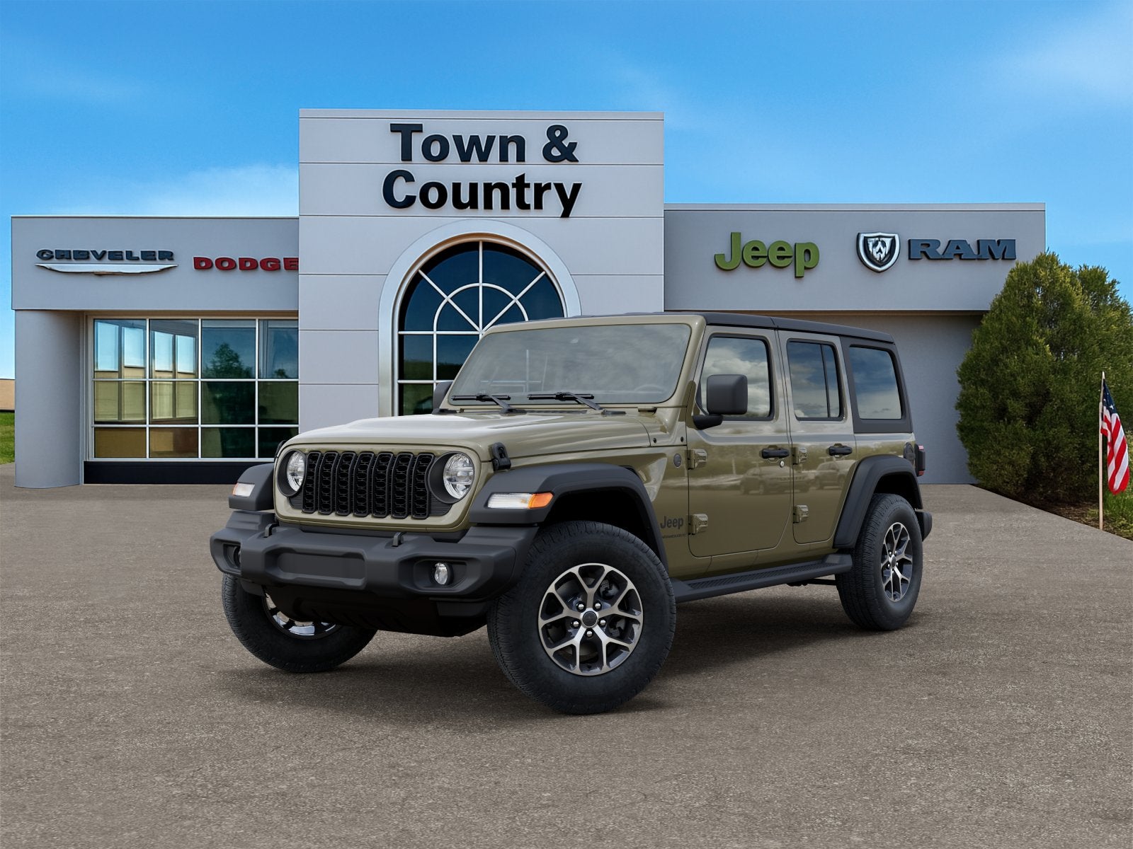 2026 Jeep Wrangler WRANGLER 4-DOOR SPORT S in 41 Exterior Paint — front three-quarter view