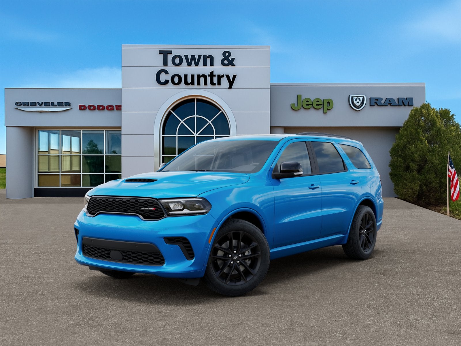 2026 Dodge Durango DURANGO GT PLUS AWD in B5 Blue Exterior Paint — front three-quarter view