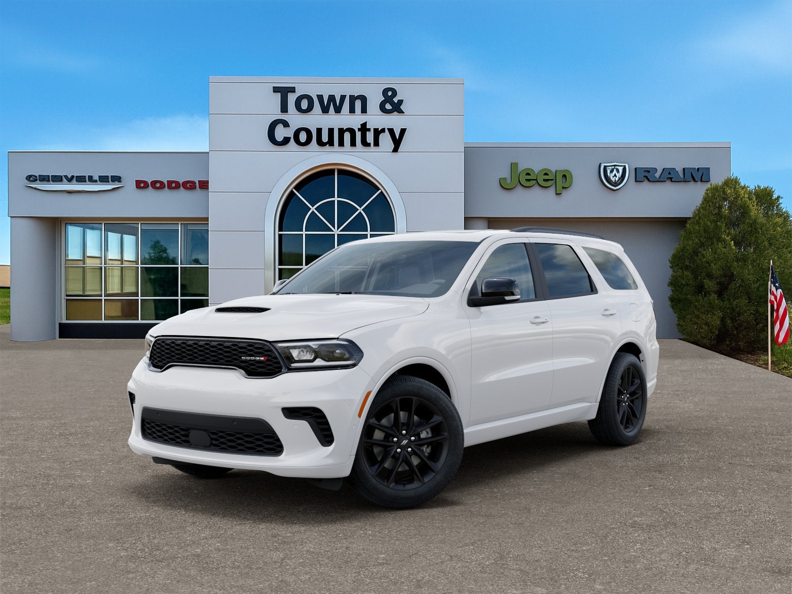 2026 Dodge Durango DURANGO GT PLUS AWD in White Knuckle Clear-Coat Exterior Paint — front three-quarter view