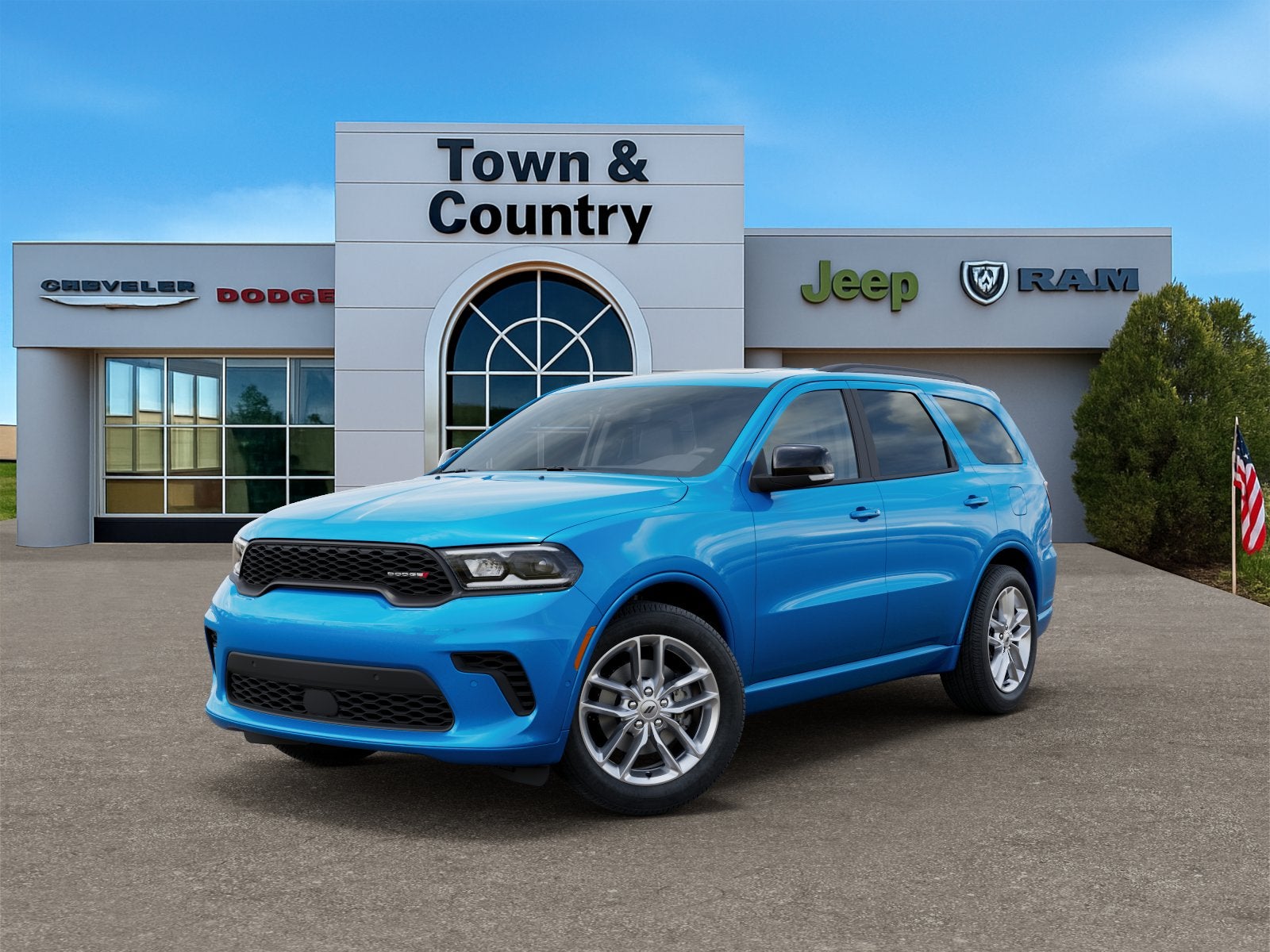 2026 Dodge Durango DURANGO GT PLUS AWD in B5 Blue Exterior Paint — front three-quarter view
