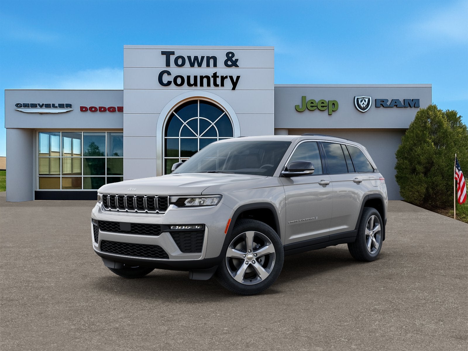 2026 Jeep Grand Cherokee GRAND CHEROKEE LIMITED 4X4 in Silver Zynith Exterior Paint — front three-quarter view