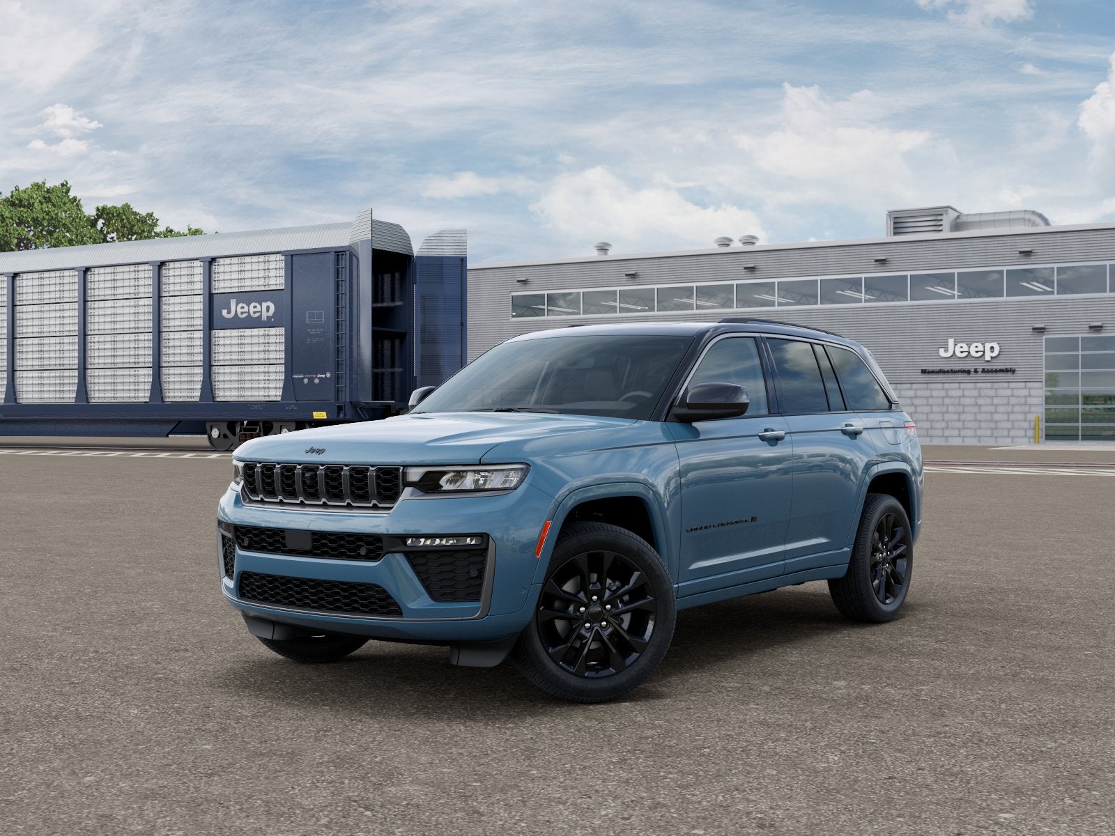 2026 Jeep Grand Cherokee GRAND CHEROKEE LIMITED RESERVE 4X4 in Steel Blue Exterior Paint — front three-quarter view
