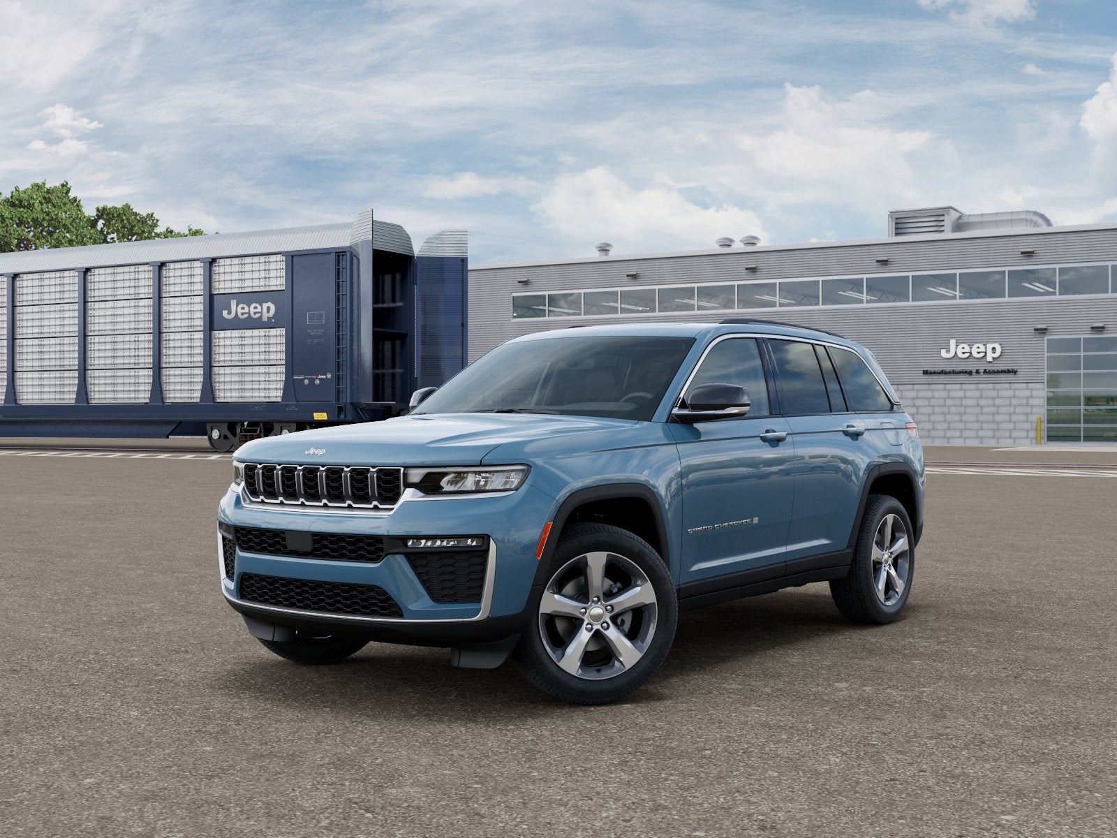 2026 Jeep Grand Cherokee GRAND CHEROKEE LIMITED 4X4 in Steel Blue Exterior Paint — front three-quarter view