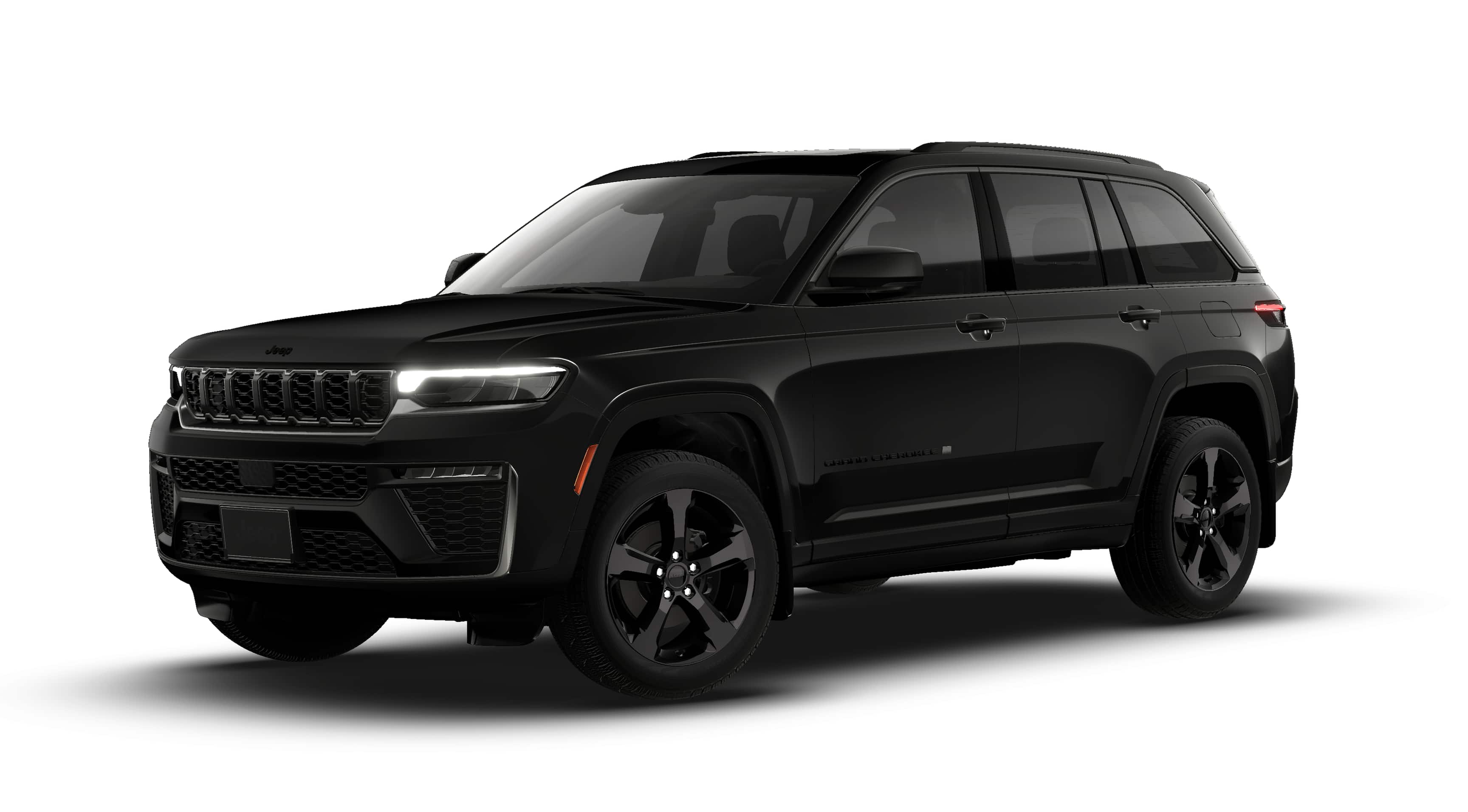 2026 Jeep Grand Cherokee GRAND CHEROKEE LIMITED 4X4 in Diamond Black Crystal Pearl-Coat Exterior Paint — front three-quarter view