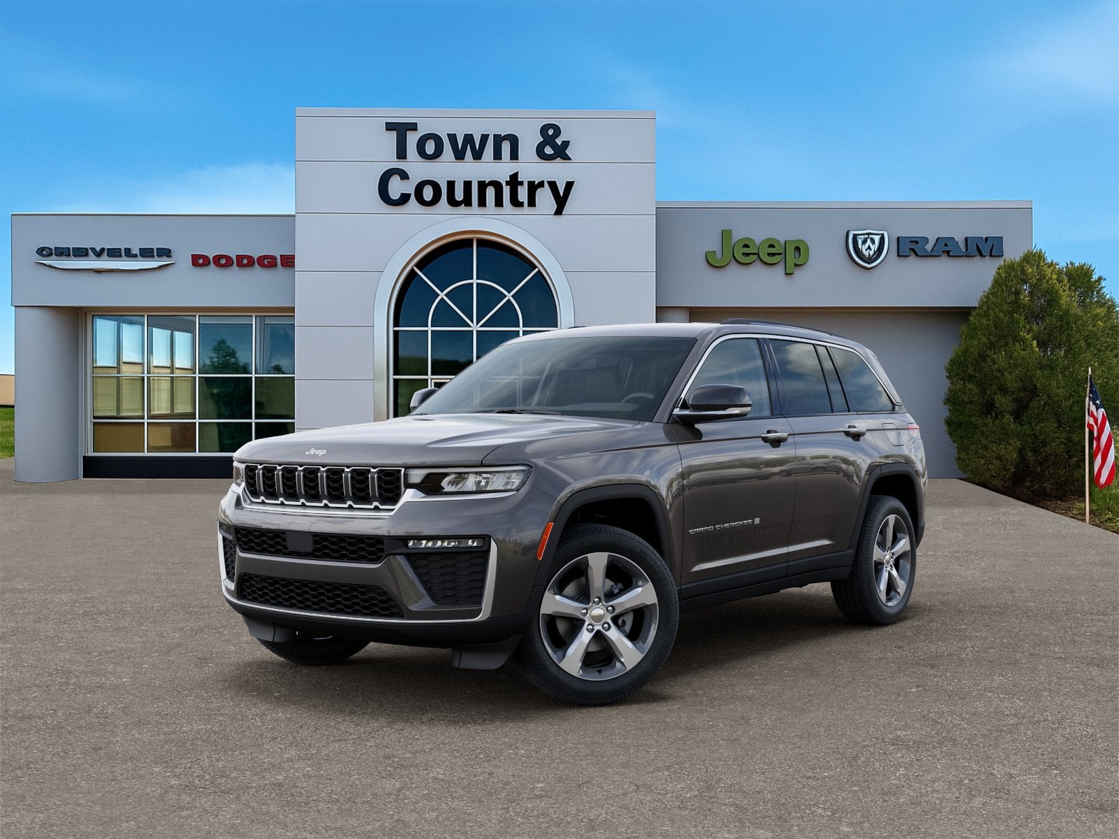 2026 Jeep Grand Cherokee GRAND CHEROKEE LIMITED 4X4 in Baltic Gray Metallic Clear-Coat Exterior Paint — front three-quarter view