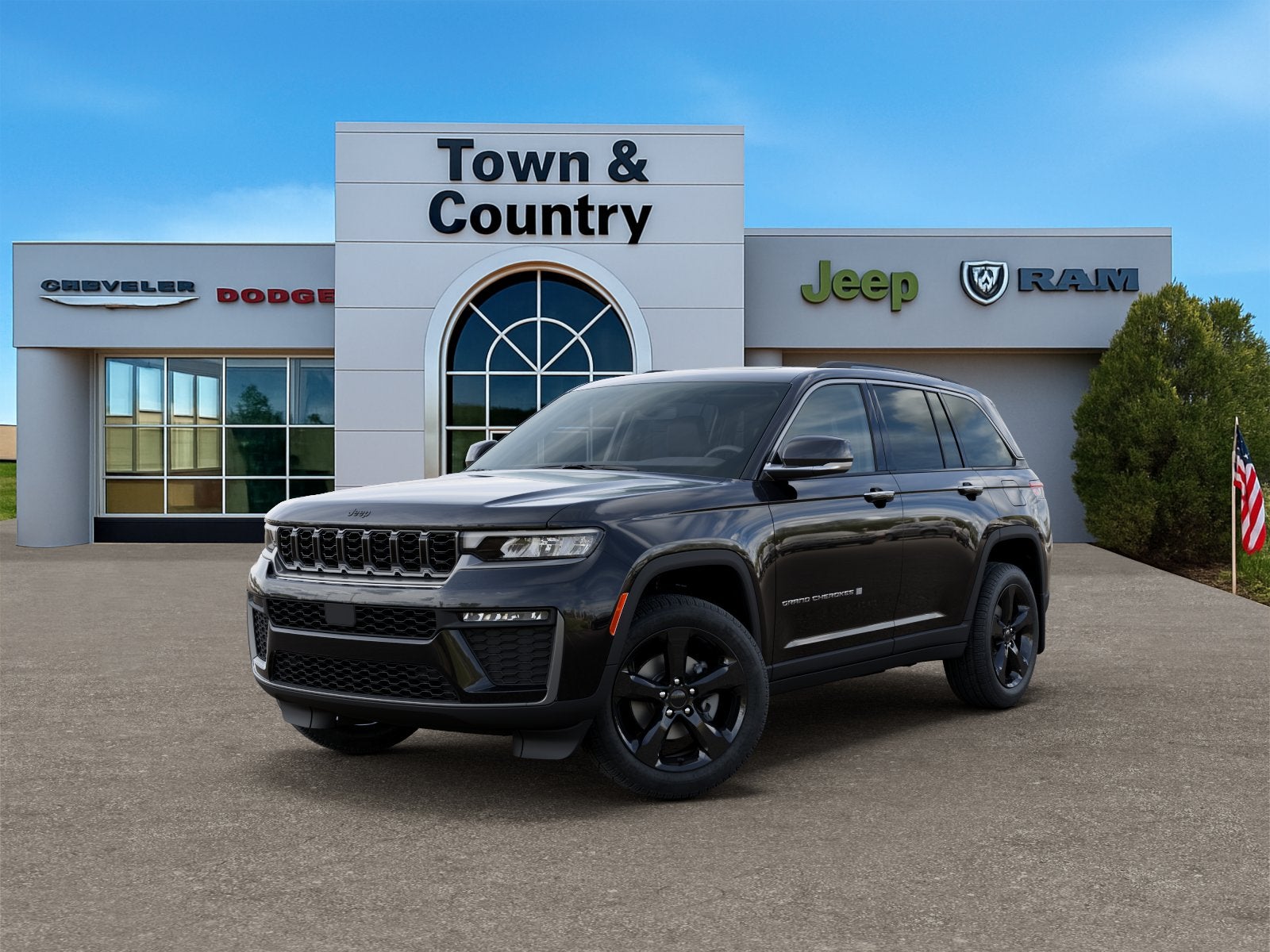 2026 Jeep Grand Cherokee GRAND CHEROKEE LIMITED 4X4 in Diamond Black Crystal Pearl-Coat Exterior Paint — front three-quarter view