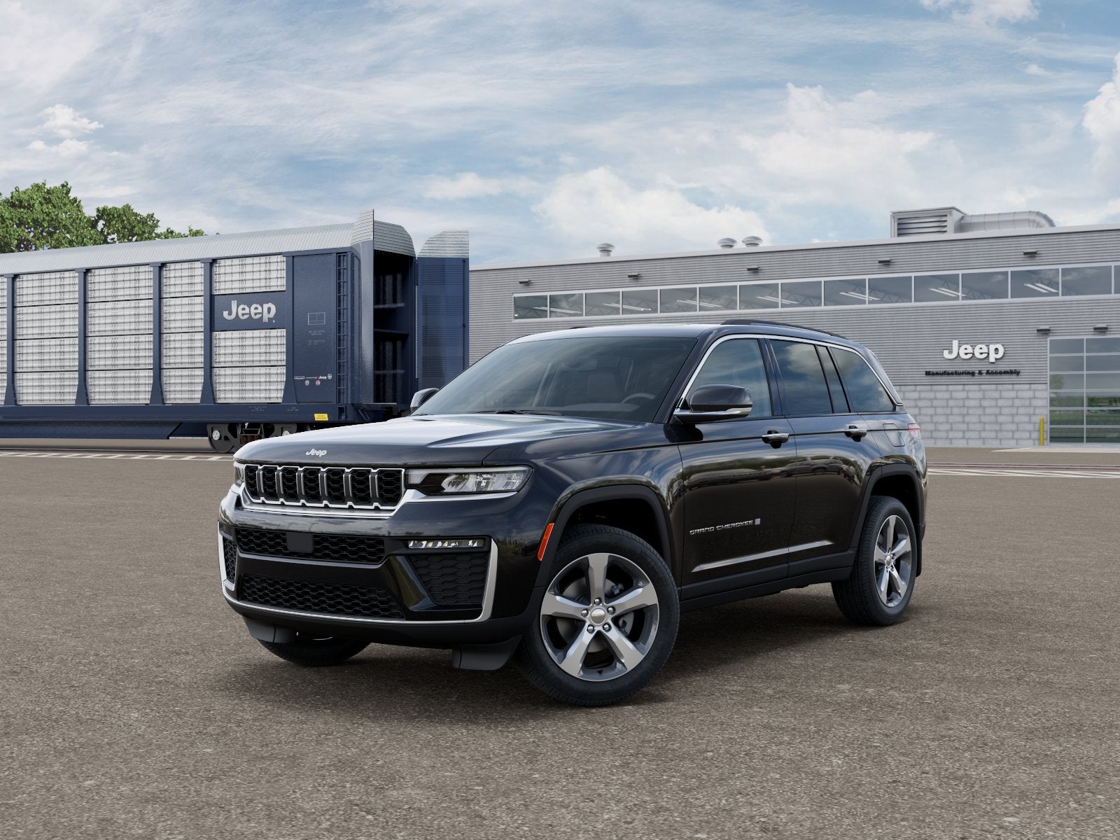 2026 Jeep Grand Cherokee GRAND CHEROKEE LIMITED 4X4 in Diamond Black Crystal Pearl-Coat Exterior Paint — front three-quarter view
