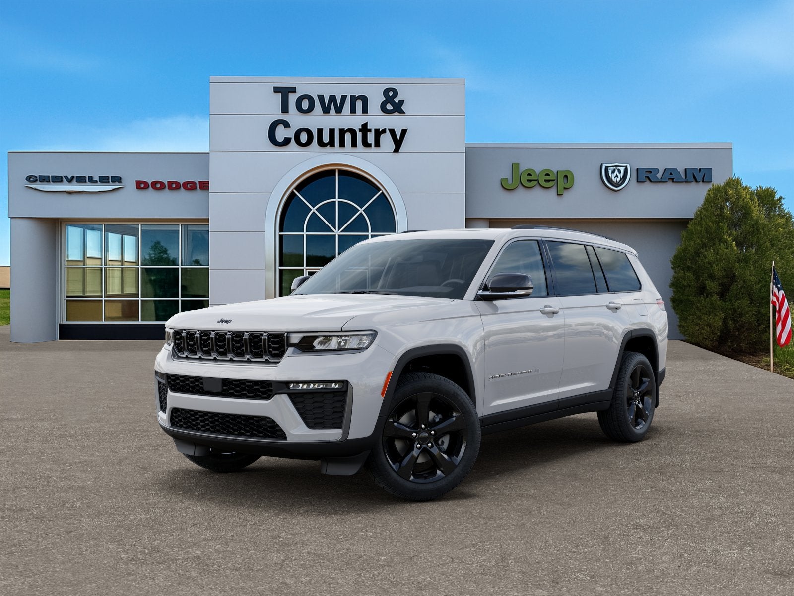 2026 Jeep Grand Cherokee GRAND CHEROKEE L LIMITED 4X4 in Bright White Clear-Coat Exterior Paint — front three-quarter view
