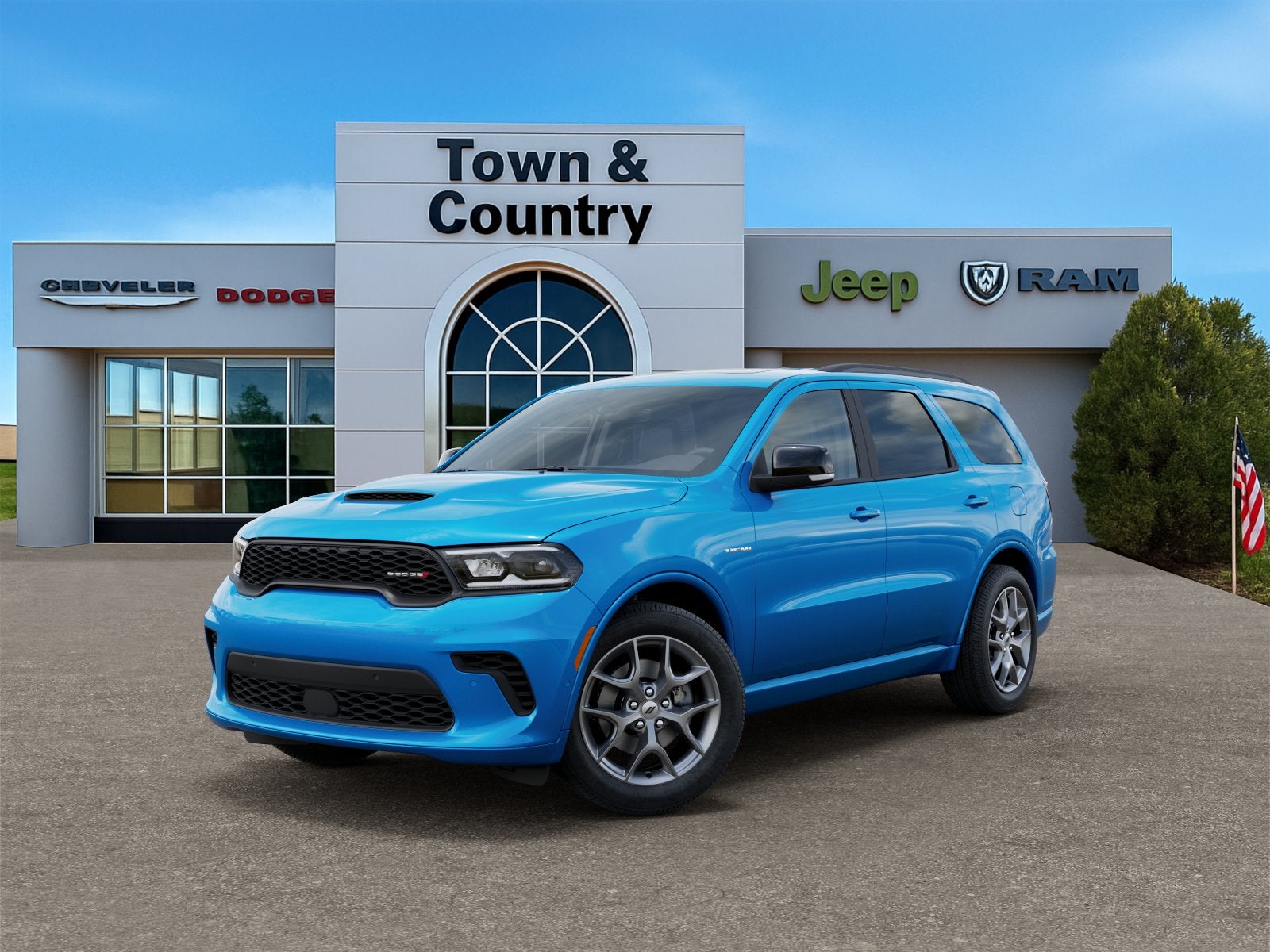 2026 Dodge Durango DURANGO GT PLUS AWD HEMI V8 in B5 Blue Exterior Paint — front three-quarter view
