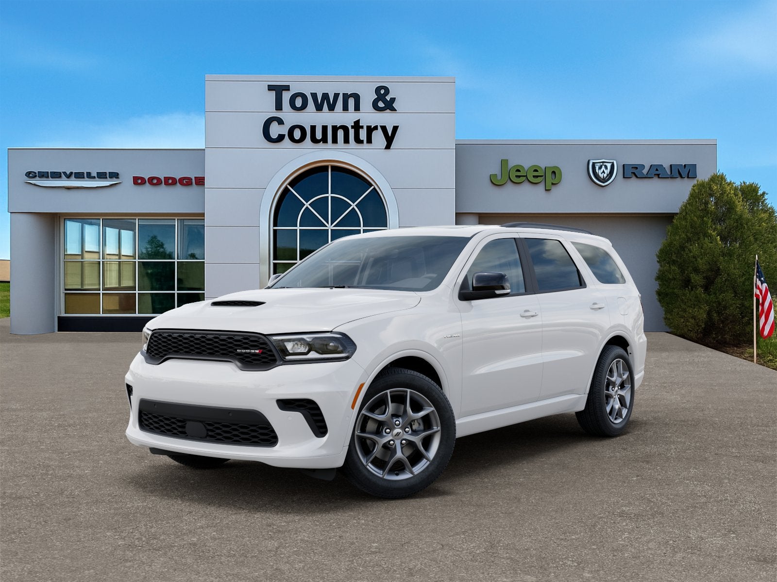 2026 Dodge Durango DURANGO GT PLUS AWD HEMI V8 in White Knuckle Clear-Coat Exterior Paint — front three-quarter view
