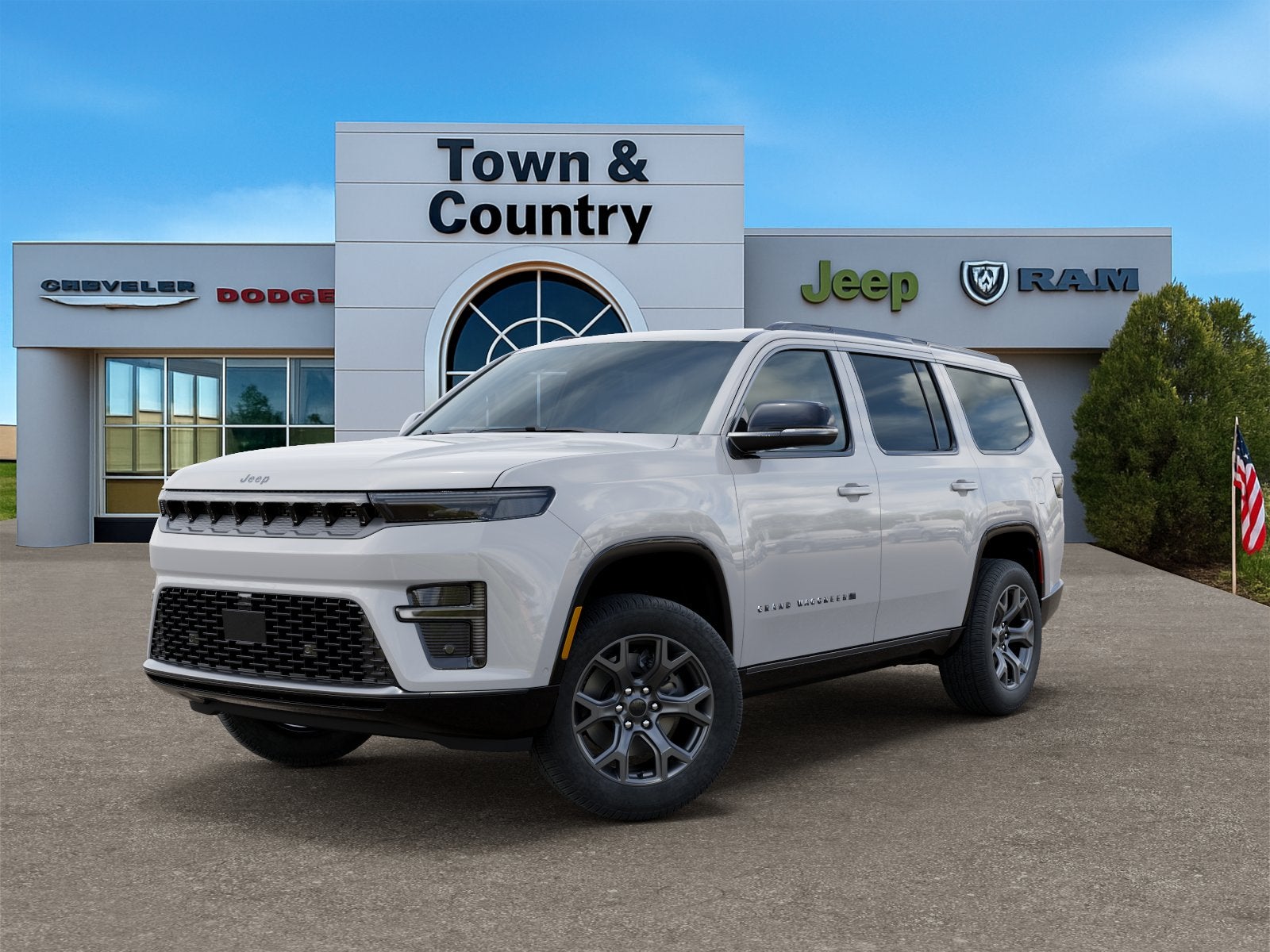 2026 Jeep Grand Wagoneer GRAND WAGONEER LIMITED ALTITUDE 4X4 in Bright White Clear-Coat Exterior Paint — front three-quarter view