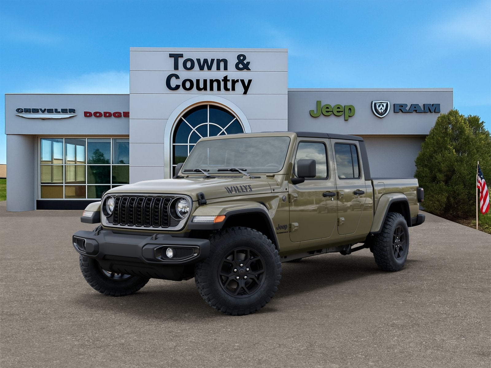 2026 Jeep Gladiator GLADIATOR WILLYS 4X4 in 41 Exterior Paint — front three-quarter view