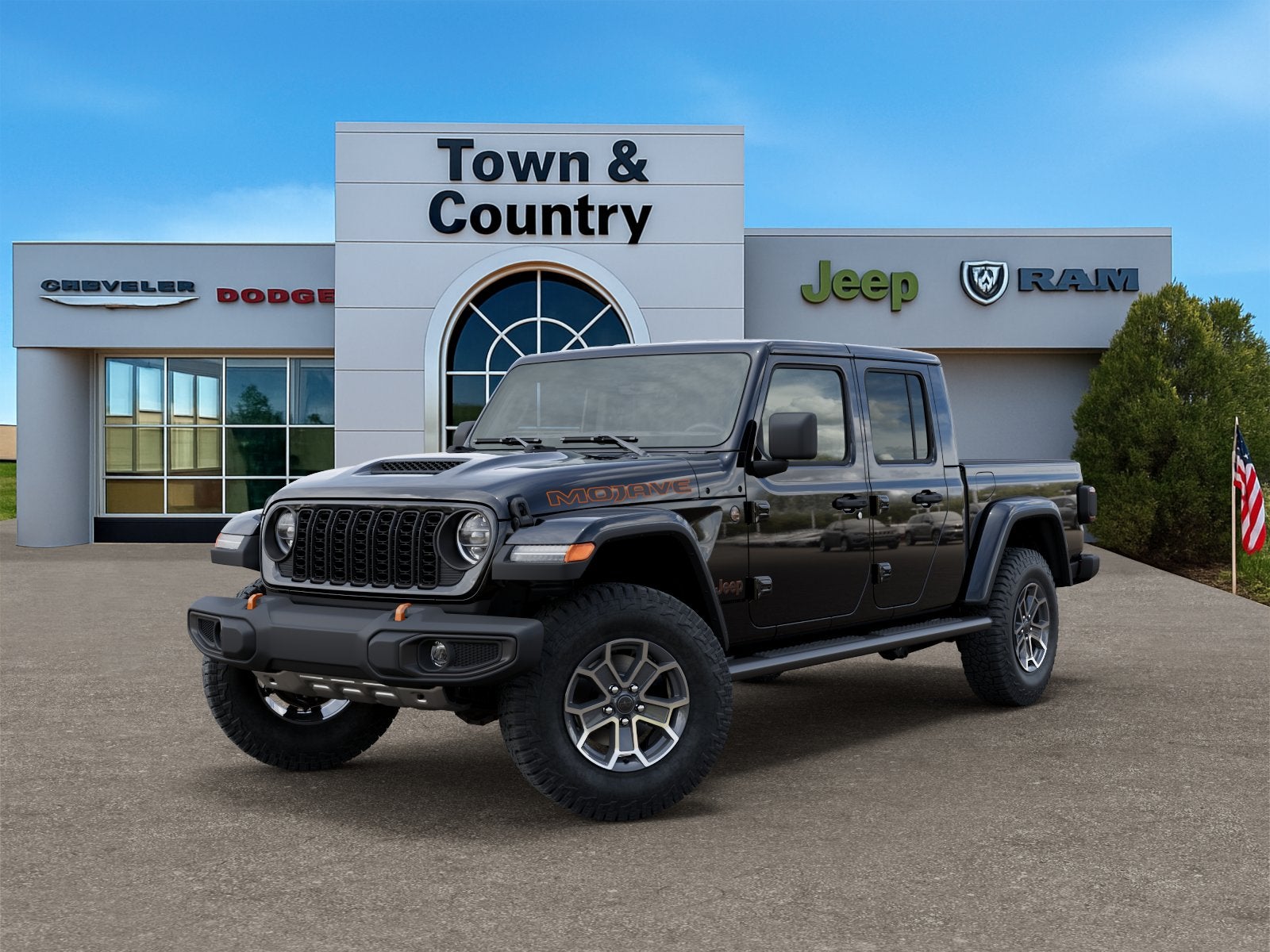 2026 Jeep Gladiator GLADIATOR MOJAVE 4X4 in Black Clear-Coat Exterior Paint — front three-quarter view