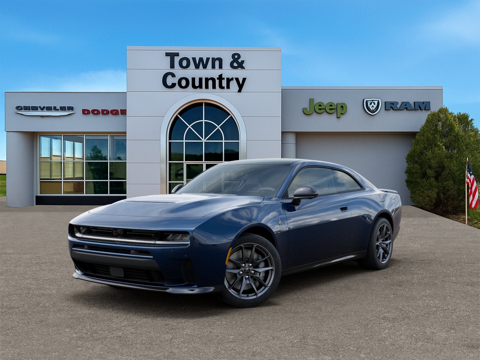 2026 Dodge Charger CHARGER SCAT PACK PLUS 2-DOOR AWD in After Dark Exterior Paint — front three-quarter view