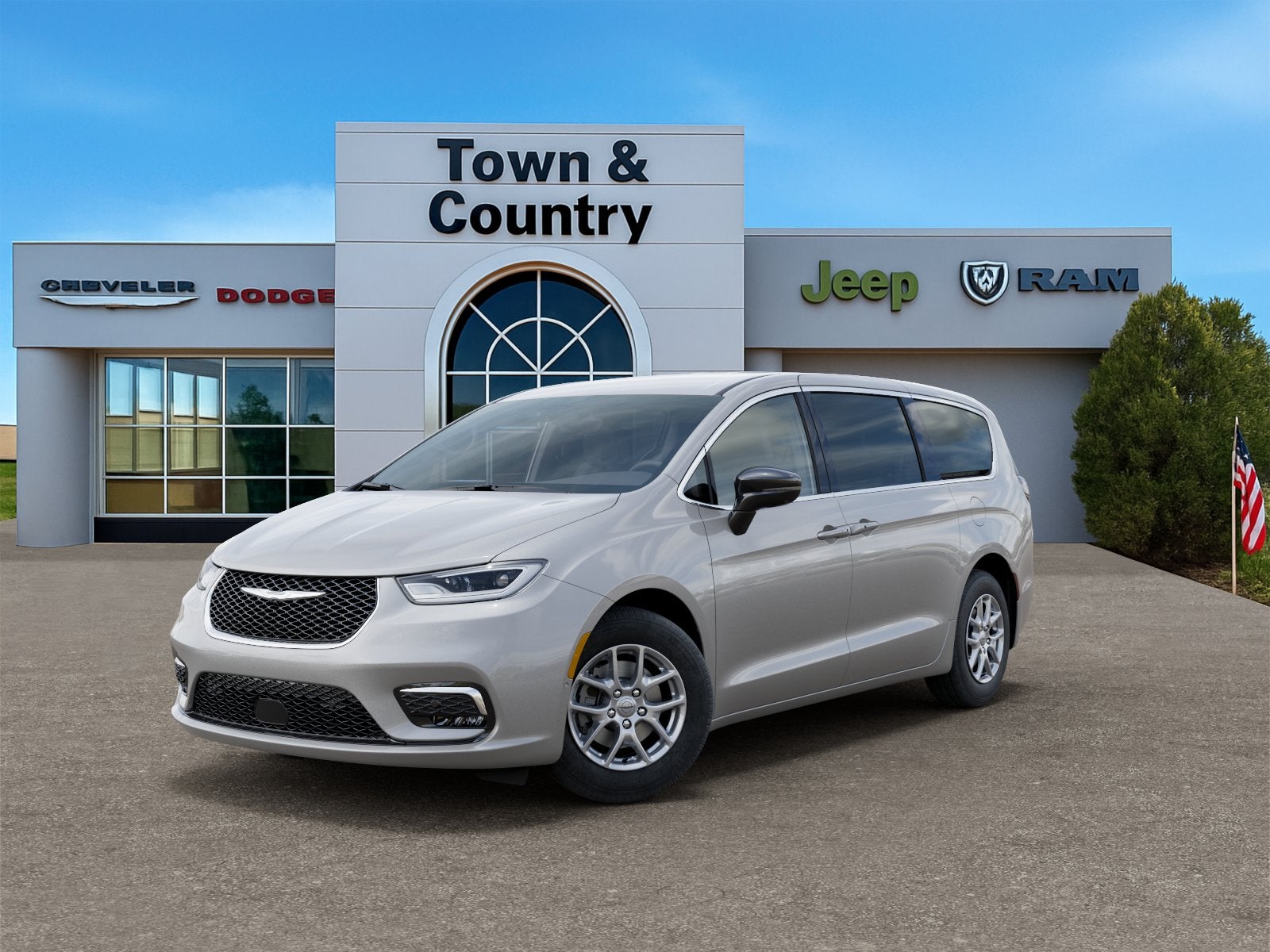 2026 Chrysler Pacifica PACIFICA SELECT in Silver Mist Clear-Coat Exterior Paint — front three-quarter view
