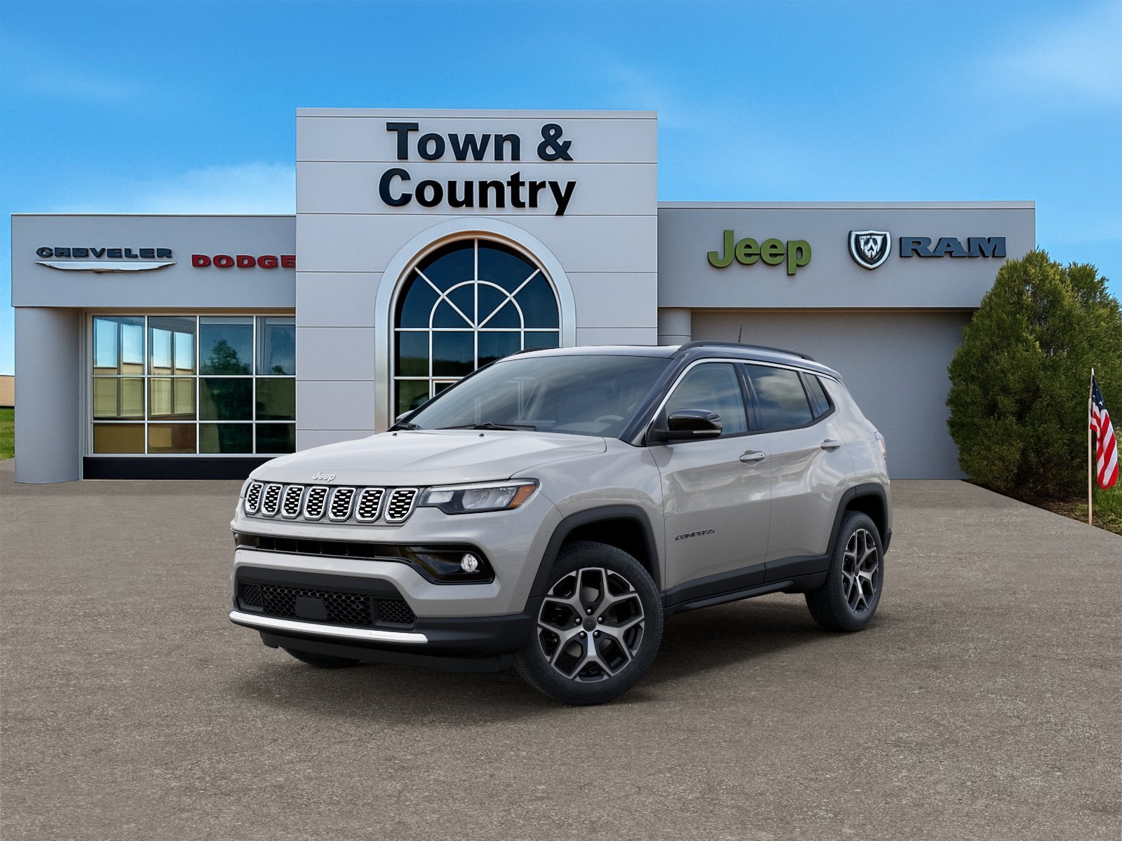 2026 Jeep Compass COMPASS LIMITED 4X4 in Silver Zynith Metallic Clear-Coat Exterior Paint — front three-quarter view