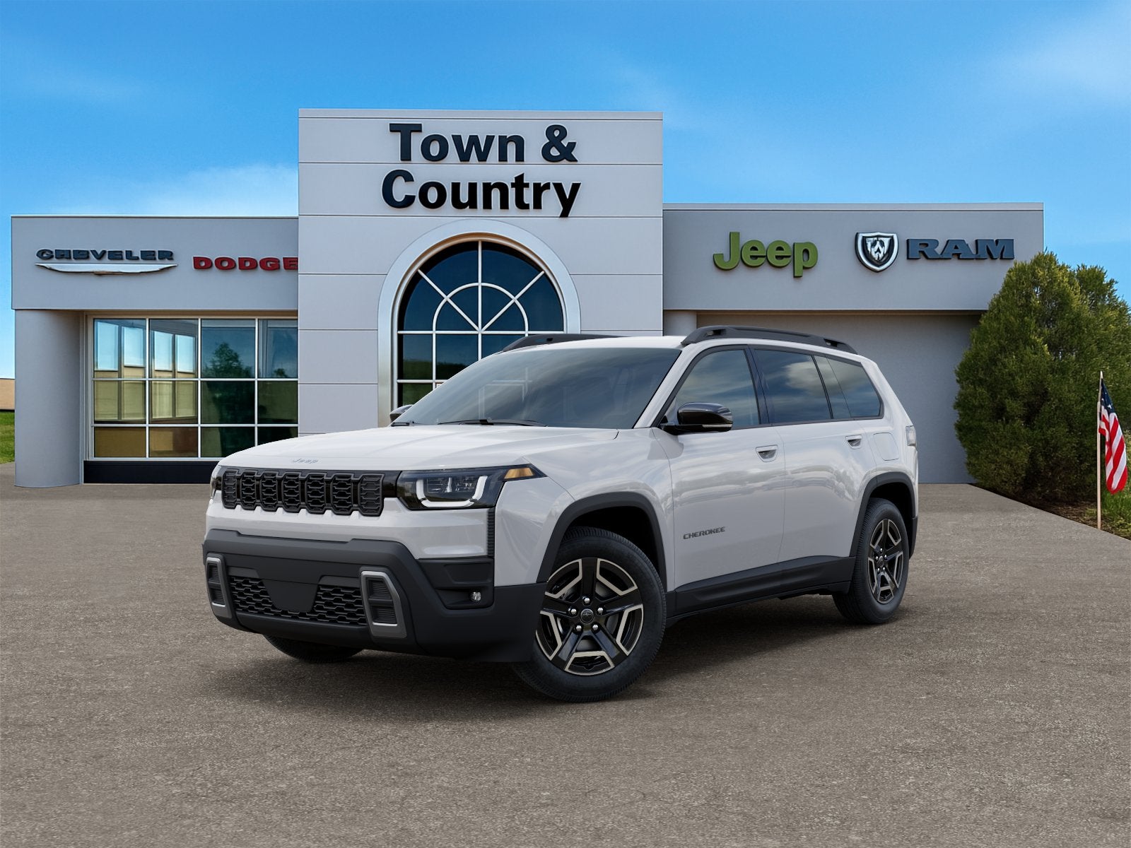 2026 Jeep Cherokee CHEROKEE LIMITED 4X4 in Bright White Clear-Coat Exterior Paint — front three-quarter view