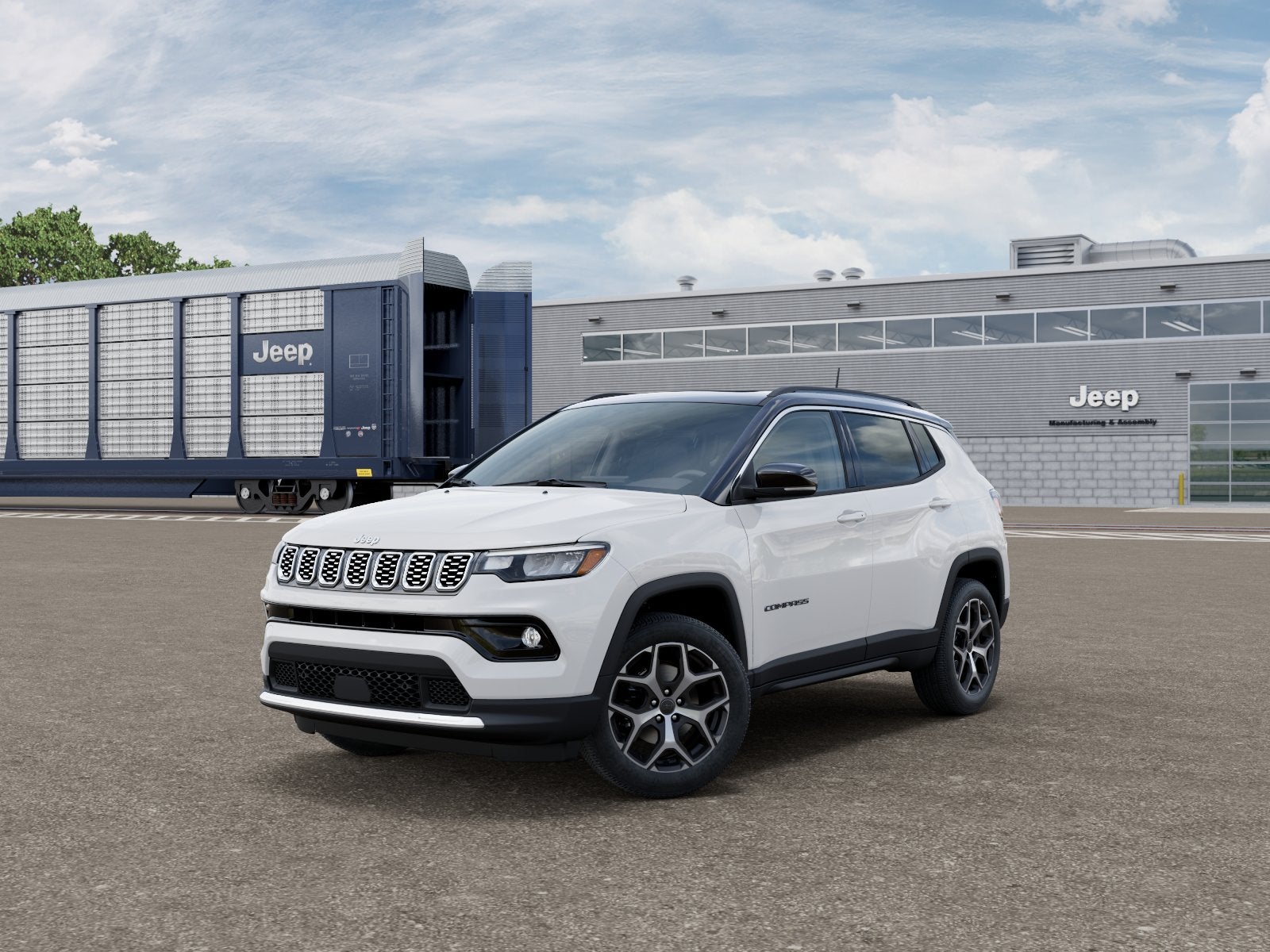 2026 Jeep Compass COMPASS LIMITED 4X4 in Bright White Clear-Coat Exterior Paint — front three-quarter view