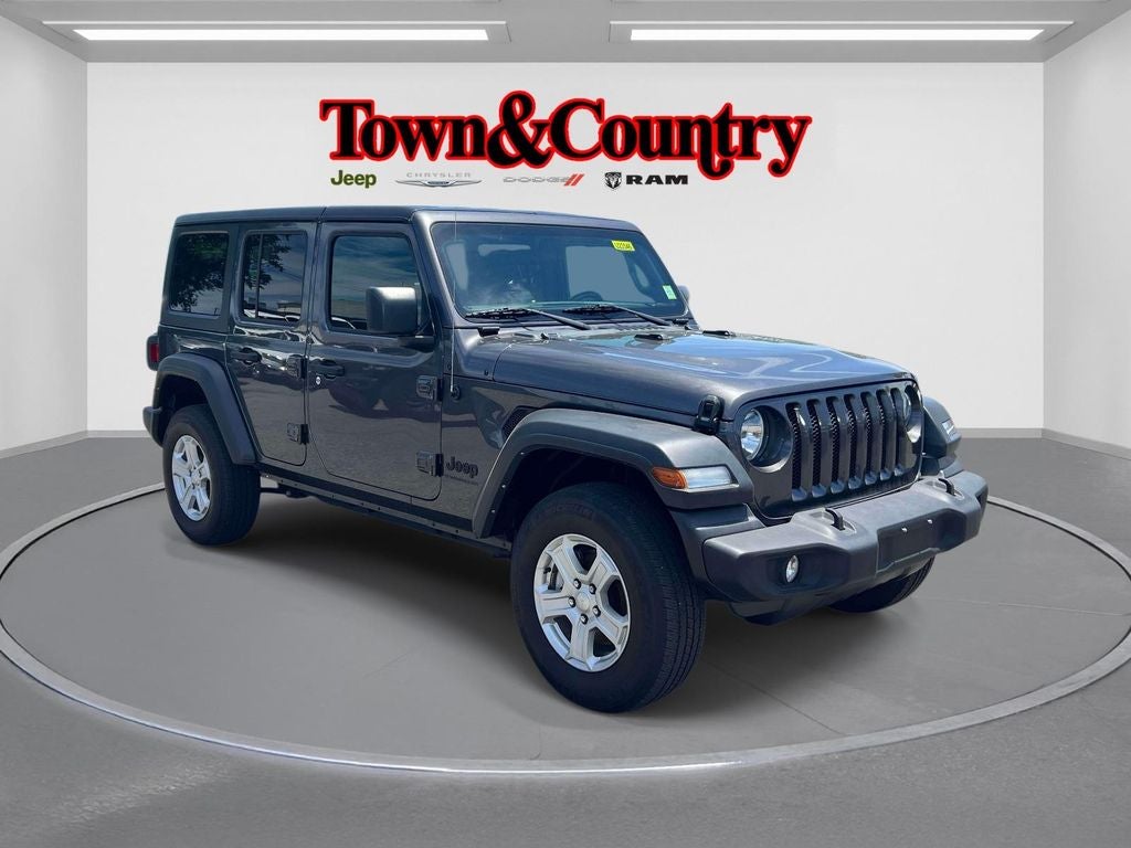 2023 Jeep Wrangler Sport S in Granite Crystal Metallic Clearcoat — front three-quarter view